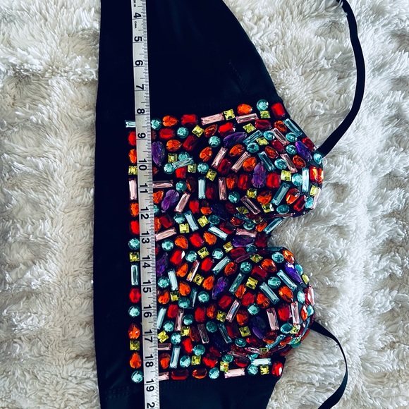 Colorful Rhinestone Corset Bra Bustier - Picture 8 of 9